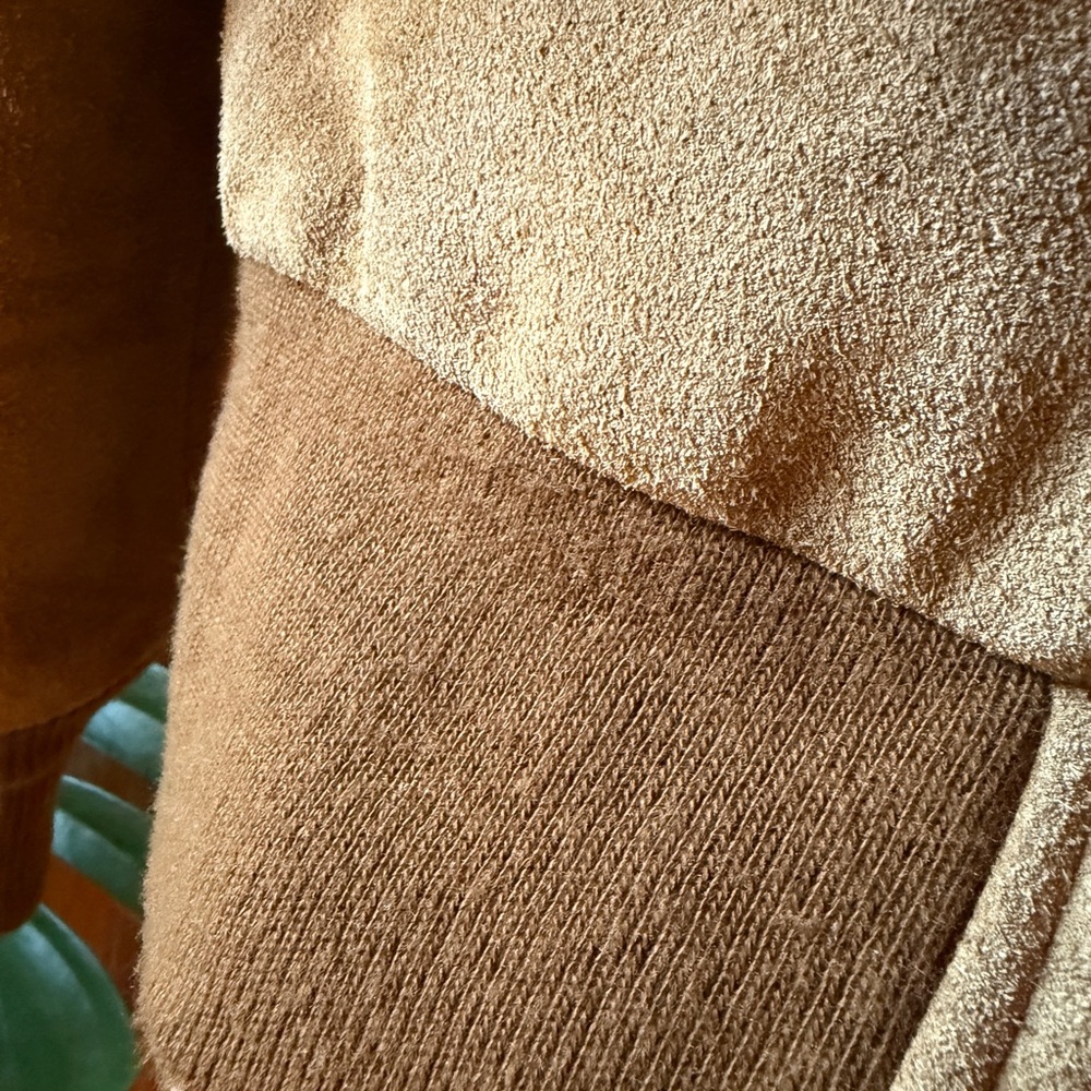 Schott NYC Men’s Suede Leather Bomber Jacket Sz Large in Tan Beige - Picture 5 of 14